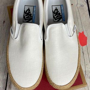 NWT Vans Slip on Platform  Linen Unisex